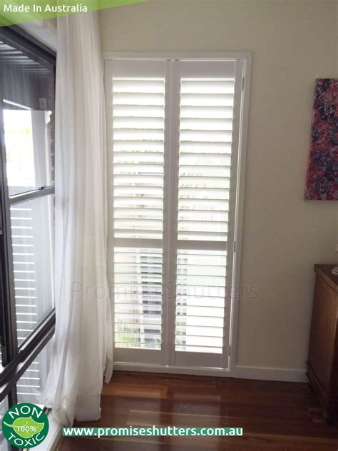 1 And 2 Panels Of Plantation Shutters Hinged On Side Plantation Shutters Pvc Vinyl Brisbane