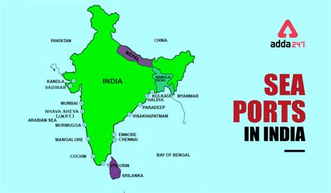 All Major Seaports Of India Map Easy To Learn India M