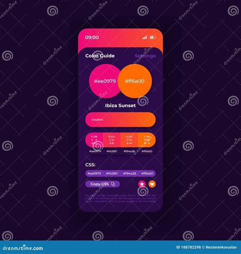 Color Guide Smartphone Interface Vector Template Stock Vector Illustration Of Mode Flat