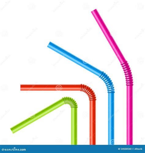 Colorful Drinking Straws Stock Vector Illustration Of Bend