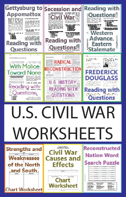 Civil War Worksheet Education Worksheets Library