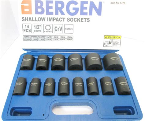 Shallow Impact Socket Set 14pc 12 Inch Drive 10 To 32mm Six Point Hex Us Pro 1679 Jrtoolsuk