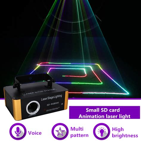 Aucd Mw Rgb Laser Small Sd Card Program Dmx Animation Projector