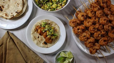 Grilled Shrimp Tacos With Avocado-Corn Salsa Recipe