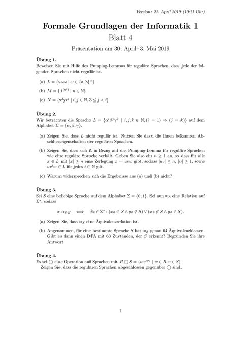 Sheet 04 Lernmaterial für Klausur des Moduls Materialien