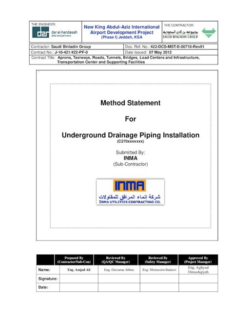 Pdf Underground Drainage Piping Method Statement Dokumen Tips