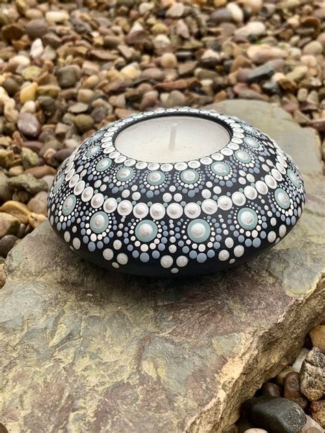 Hand Made Hand Painted Dot Mandala Tealight Candle Holder Etsy Uk