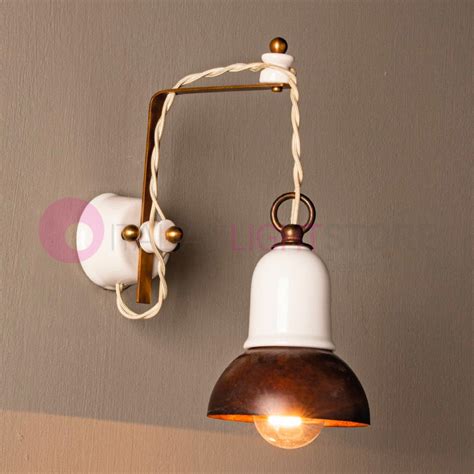 Lampada Da Parete Applique Rustica Ottone Antico Imas Firenze