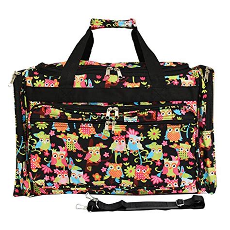 World Traveler 19 Inch Carry On Shoulder Duffel Bag Multi Owl