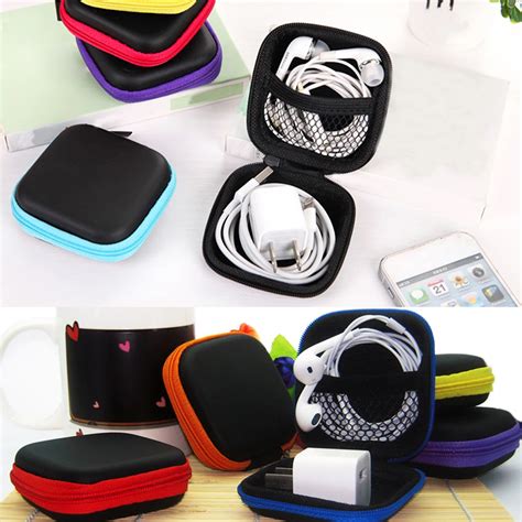 1pcs Portable Square Earphone Wire Organizer Box Data Line Cables Storage Box Case Container