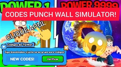 PUNCH WALL SIMULATOR códigos ATUALIZADOS de 2023 ROBLOX YouTube