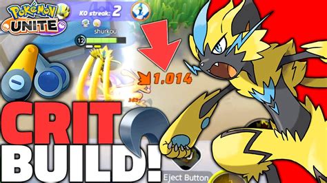 Pokémon Unite Zeraora Full Crit Build Is Insane😵 Master Zeraora Gameplay And Held Item Build