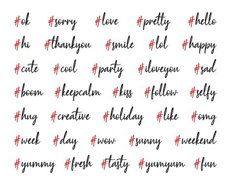 Set Of Words With The Hashtag 2249894 Vector Art At Vecteezy