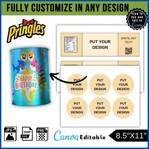 1 3 Oz Pringles Template Chip Can Label Template Editable Canva