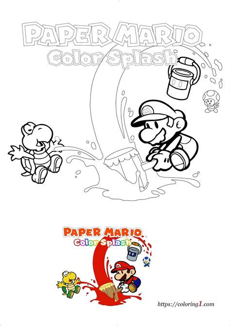 Paper Mario Color Splash Coloring Pages - 2 Free Coloring Sheets (2021)