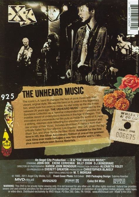 X The Unheard Music Dvd 1985 Dvd Empire