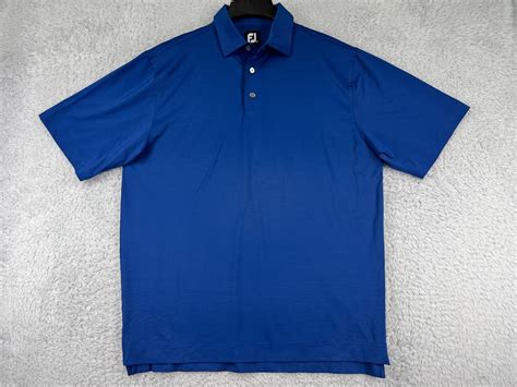 Footjoy Shirt Mens Large Blue Polyester Blend Golf Golfer Lightweight