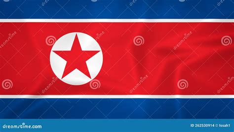 Illustration Waving State Flag Of North Korea Stock Illustration