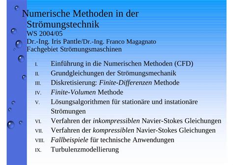 PDF Numerische Methoden in der Strömungstechnik KIT