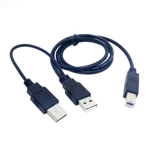 Cablecc Dual Usb 20 Male To Standard B Male Y Cable 80cm For Printer And Scanner