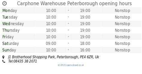 Carphone Warehouse Peterborough opening times, J1 Brotherhood Shopping Park