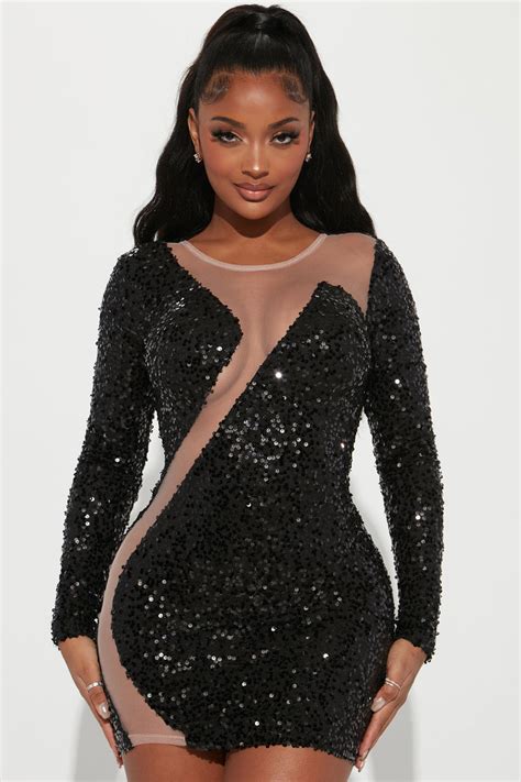 Feel Alive Sequin Mini Dress Black Fashion Nova Dresses Fashion Nova