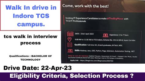 Tcs Walk In Interview Indore Package 4 To 15 Lakh Direct Interview How To Fill Form Job