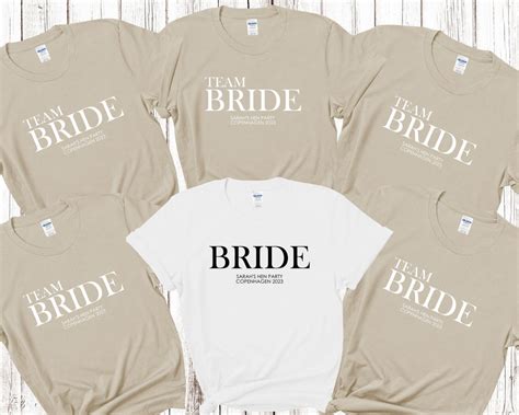 Custom Personalised Hen Party T Shirts Team Bride Bridal Party Shirts