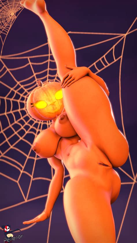 Rule 34 Female Halloween Jack O Lantern Orange Skin Pellenor Plant Humanoid Pumpkin Pumpkin