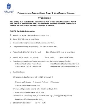 Tenure Promotion Cover Sheet Doc Template PdfFiller