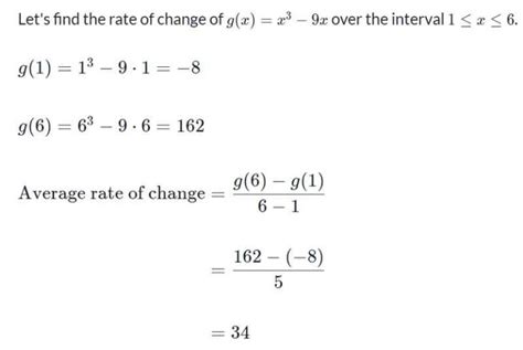 Average Rate Of Change Formula