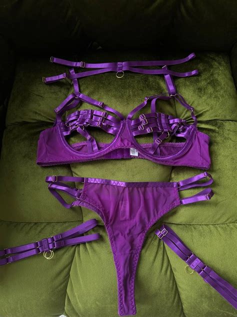 Purple Sexy Lingerie Set Lingerie Made Of Mesh Sexy Lingerie Set Transparent Set Lingerie
