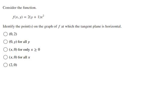 Solved Consider The Function F X Y 2 Y 1 X Identify