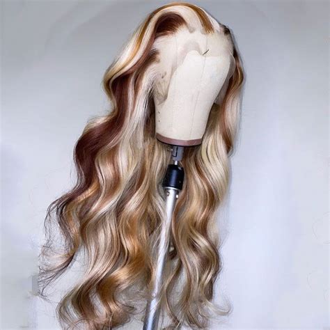 Highlight Honey Blonde Body Wave Colored Wig Hd Transparent Lace