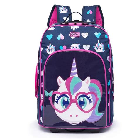 Mochila Infantil Spector De Rodinha Unicórnio 20l Feminina Rosa E