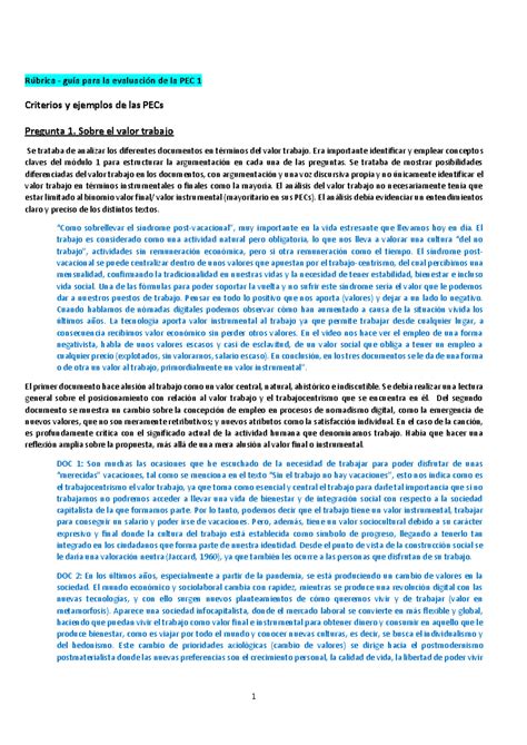 Soluciones Todas 1 Rúbrica guía para la evaluación de la PEC 1