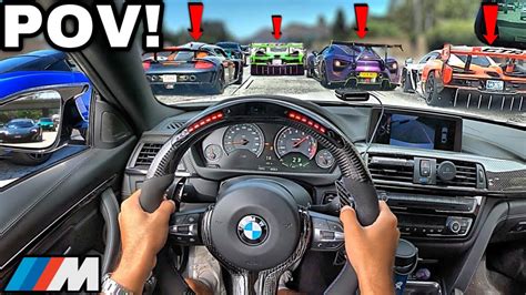 Chasing Supercar Drivers In A Straight Piped Bmw M4 F82 Hypercar Rally [loud Exhaust Pov] Youtube