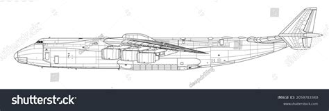 Antonov An225 Mriya Vector Drawing Heavy стоковая векторная графика