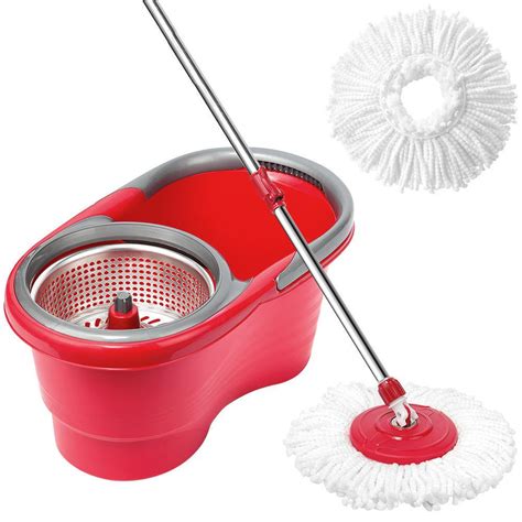 360 Spin Mop Bucket Set Portable Double Drive Stainless Steel Bucket