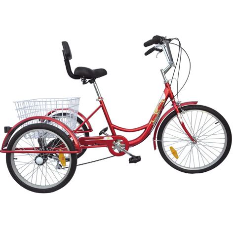 26 Inch 3 Wheel Bike Adult Tricycle 7 Speed Steel Frame Adult Pedal Tricycle Adult Electric