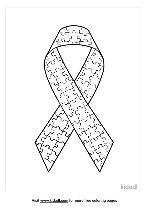 Autism Ribbon Coloring Page