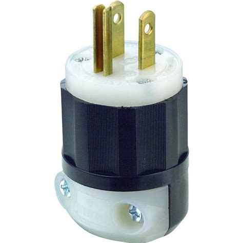 Leviton Volt Industrial Grade Straight Blade Plug In Black