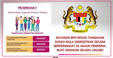 Bayaran Bpr Rm Tambahan Sudah Mula Dikreditkan Secara Berperingkat