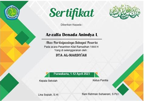 Free Sertifikat Desain Sertifikat Pesantren Ramadhan Elegant Porn Sex