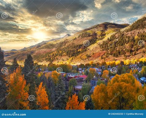 Sunset At San Juan Mountains Above Telluride Colorado Stock Image