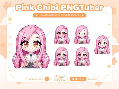 Pink Hair Chibi Pngtuber Model For Twitchyoutube Vtuber Etsy Australia