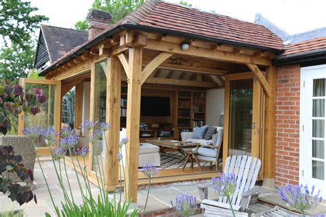 This Oak Orangery with bi-folding doors creates the perfect ...