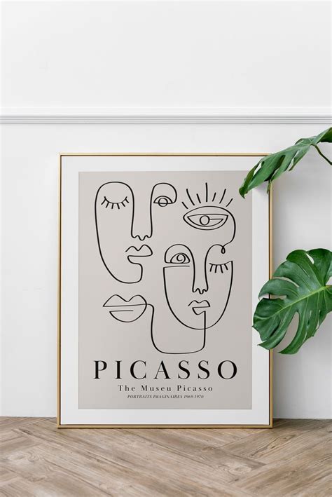 Neutral Black Picasso Matisse Print Set Gallery Wall Set Museum Poster