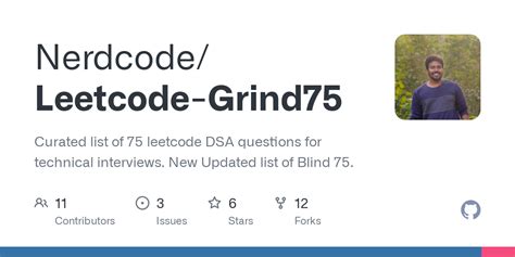 Github Nerdcode Leetcode Grind Curated List Of Leetcode Dsa