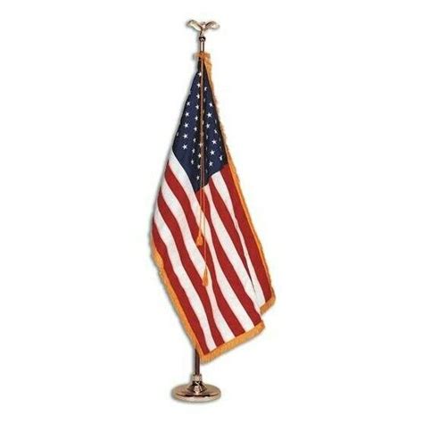 American Flag Indoor Flagpole Kit w/ Gold Fringe - Flags.com